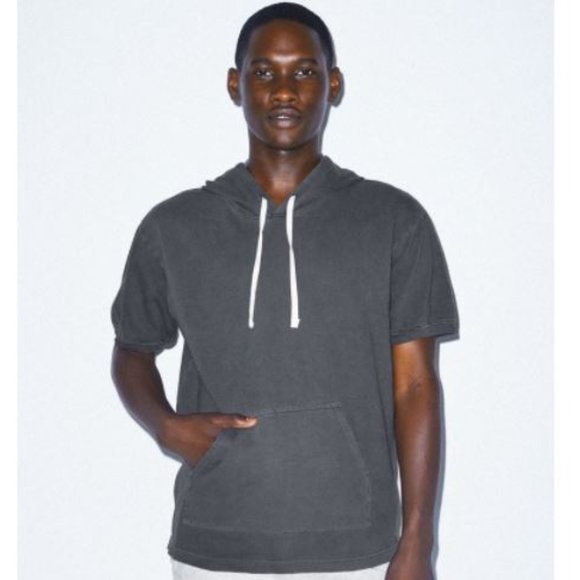NWT American Apparel Short Sleeve Hoodie black - Picture 1 of 3